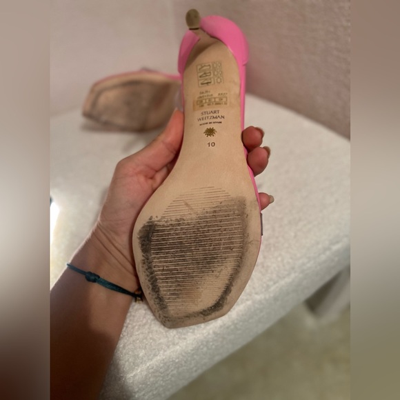 Stuart Weitzman Nudistcurve 100 Strap Sandal Pink PVC Size 10 worn once - Picture 4 of 5